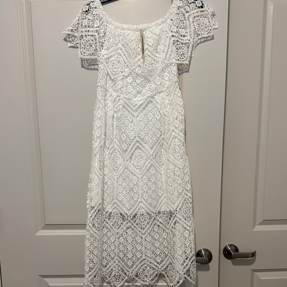 Off shoulder boho White Lace Dress